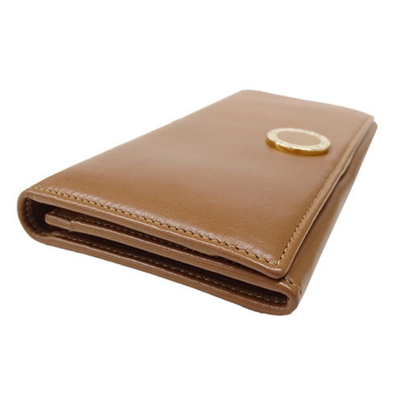 Bvlgari Brown Leather Long Wallet (Bi-Fold) (Pre-Owned)