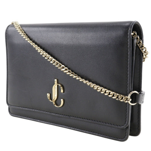 Jimmy Choo Black Leather Shoulder Bag (Pre-Owned)