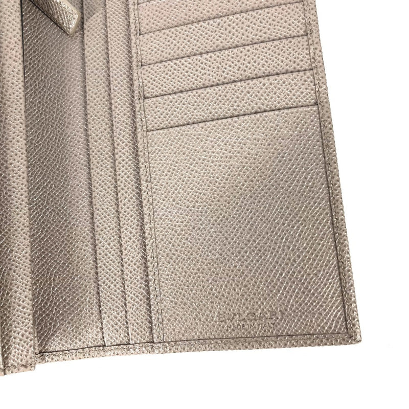 Bvlgari Gray Leather Long Wallet (Bi-Fold) (Pre-Owned)