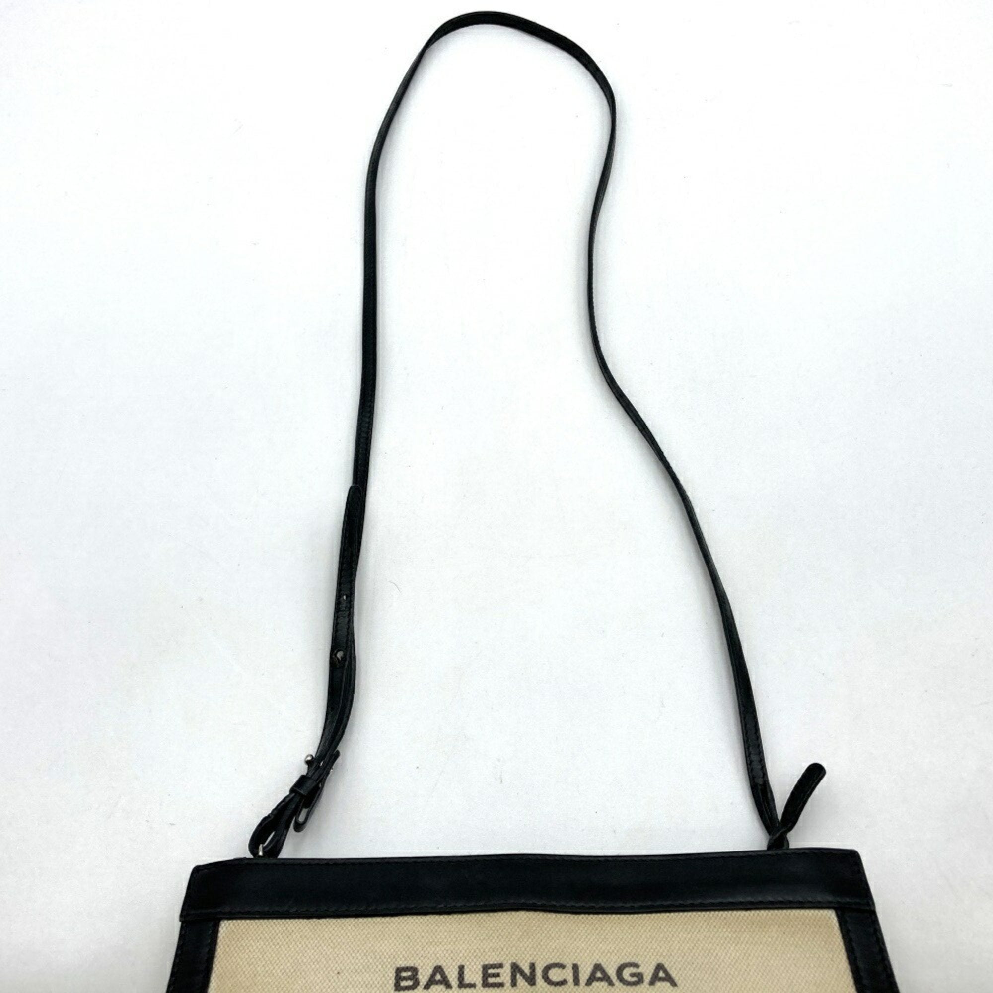 Balenciaga Beige Canvas Leather Pochette Shoulder Bag (Pre-Owned)