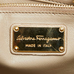 Salvatore Ferragamo Beige Brown Leather Shoulder Bag (Pre-Owned)