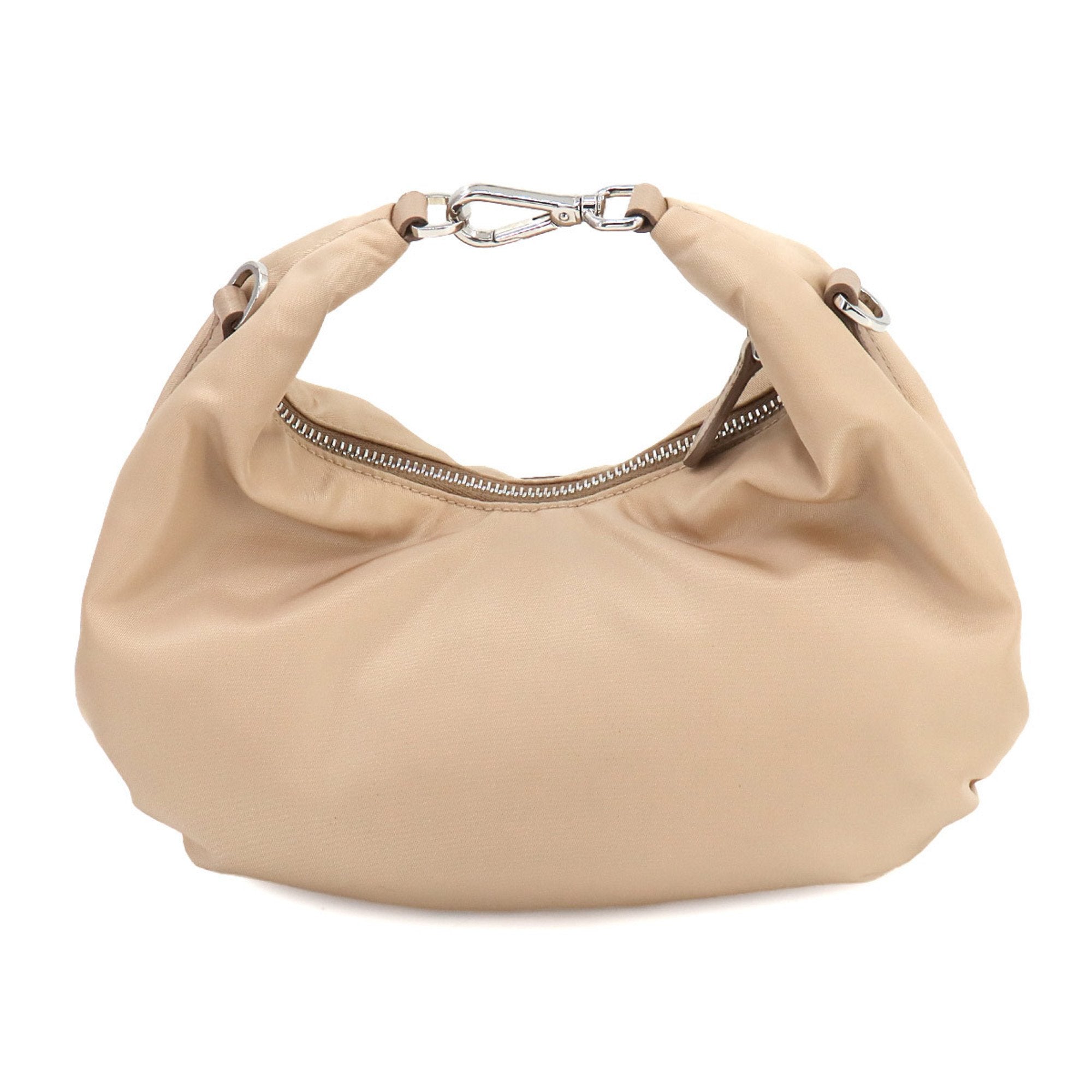 Prada Beige Nylon Leather Shoulder Bag (Pre-Owned)