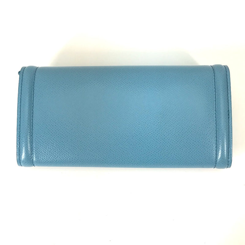 Salvatore Ferragamo Blue Leather Long Wallet (Bi-Fold) (Pre-Owned)