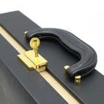 Versace Black Leather Attaché Case (Pre-Owned)