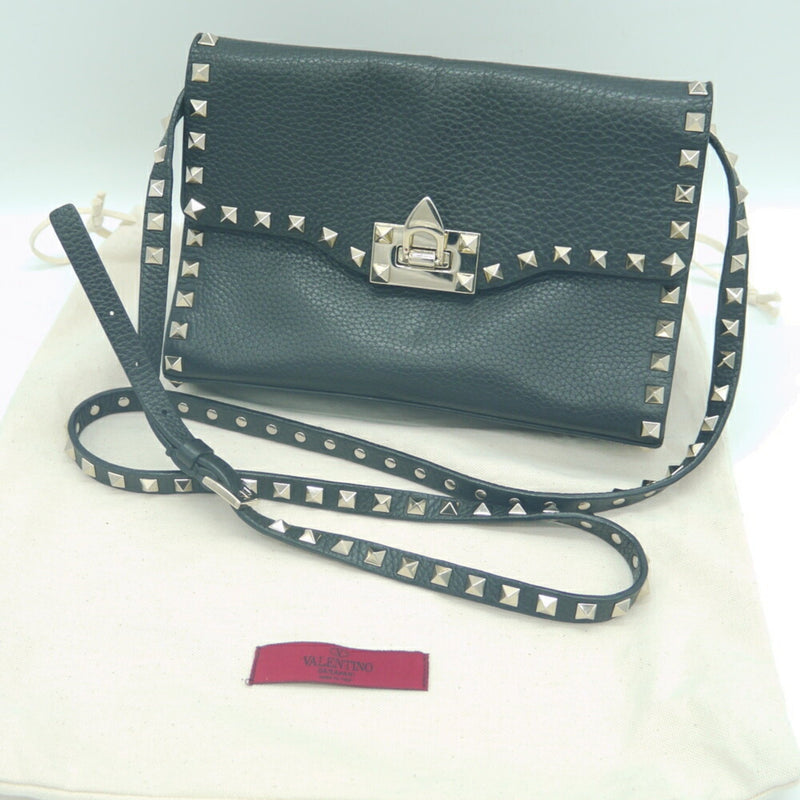 Valentino Garavani Black Leather Shoulder Bag (Pre-Owned)