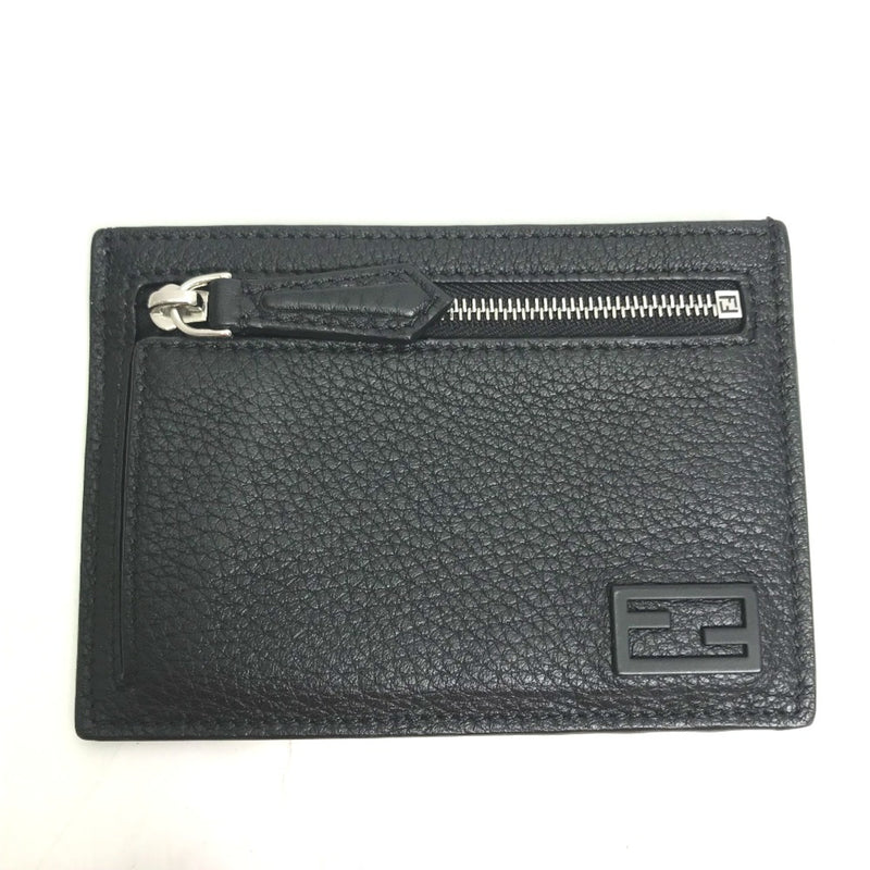 Fendi Black Leather Coin Purse/Coin Case (Pre-Owned)