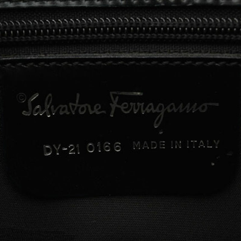 Salvatore Ferragamo Black Leather Shoulder Bag Tote Bag (Pre-Owned)