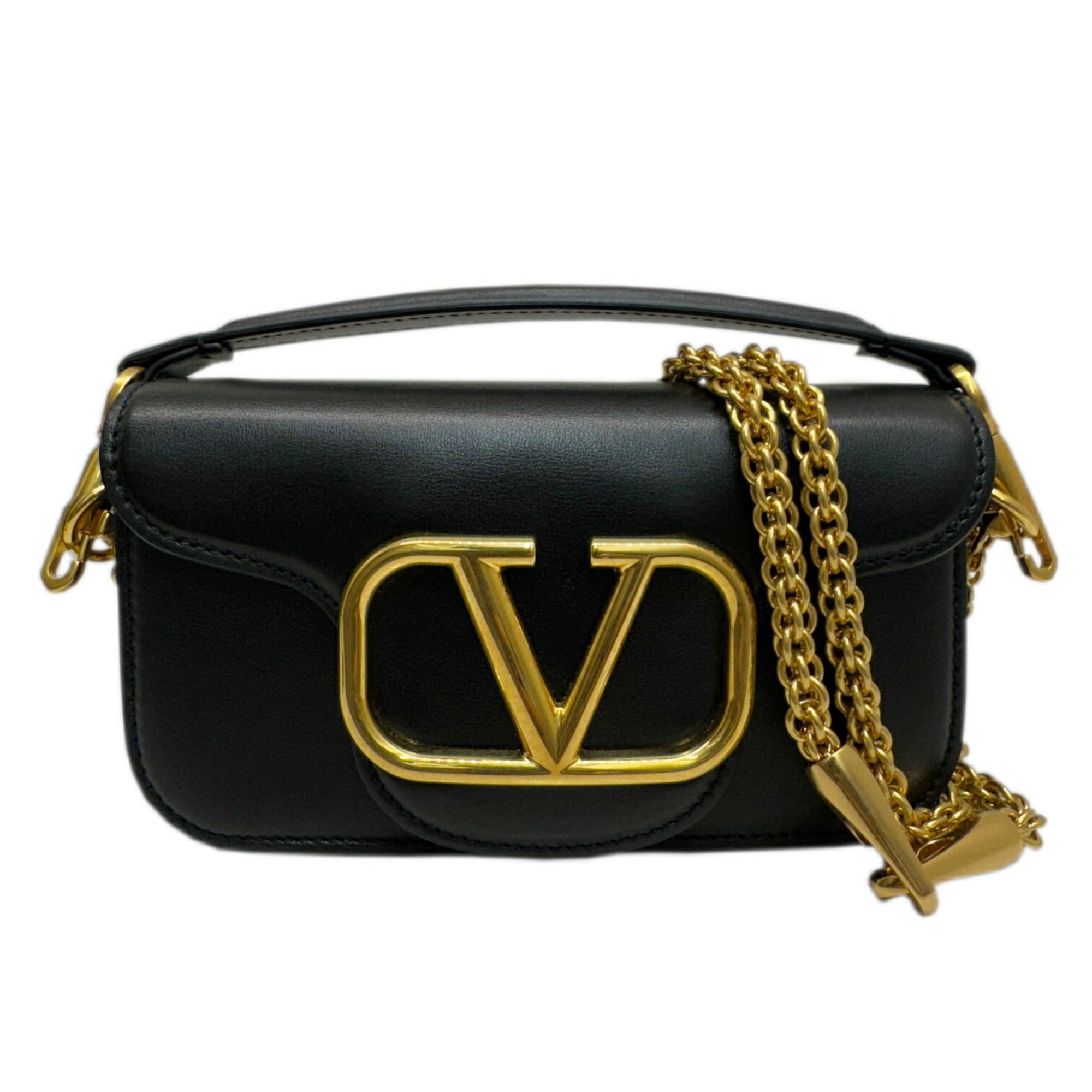 Valentino Garavani Black Leather Shoulder Bag (Pre-Owned)