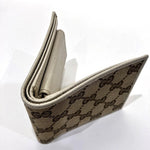 Gucci Brown White Canvas Leather Coin Purse/Coin Case (Pre-Owned)