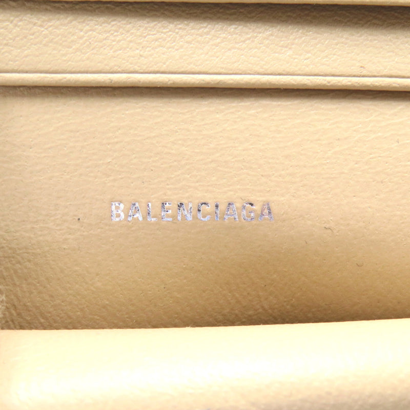 Balenciaga Beige Leather Middle Wallet (Bi-Fold)