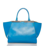 Fendi 3Jours Blue Leather Handbag Shoulder Bag (Pre-Owned)