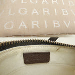 Bvlgari Beige Brown Canvas Leather Pochette Shoulder Bag (Pre-Owned)