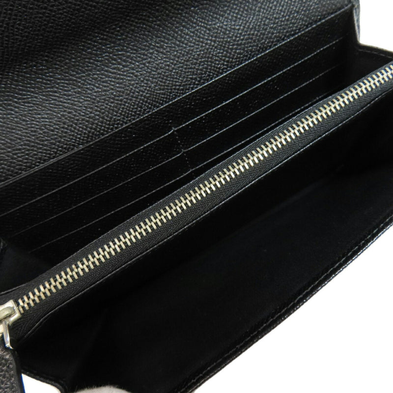 Bvlgari Black Leather Long Wallet (Bi-Fold) (Pre-Owned)