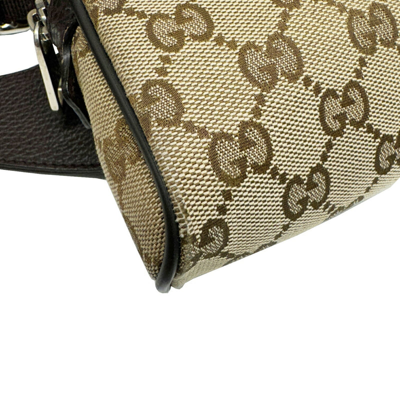 Gucci Beige Brown Canvas Leather Fanny Pack (Pre-Owned)