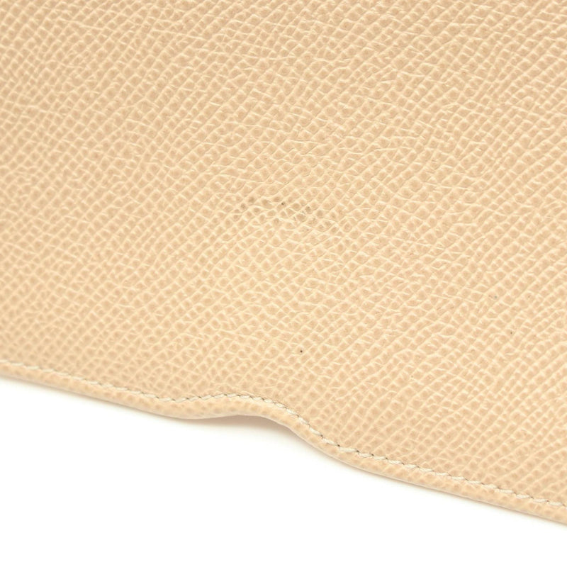 Bvlgari Beige Leather Long Wallet (Bi-Fold) (Pre-Owned)