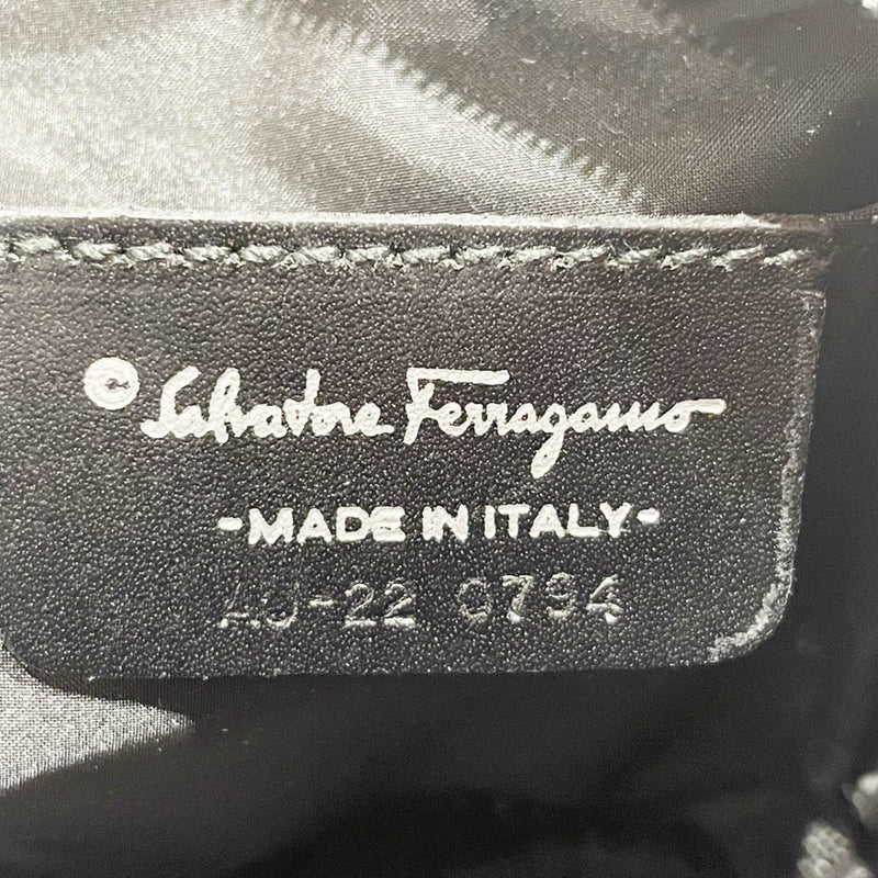 Salvatore Ferragamo Black Nylon Leather Handbag (Pre-Owned)