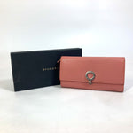 Bvlgari Pink Leather Long Wallet (Bi-Fold) (Pre-Owned)