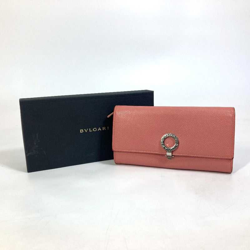 Bvlgari Pink Leather Long Wallet (Bi-Fold) (Pre-Owned)