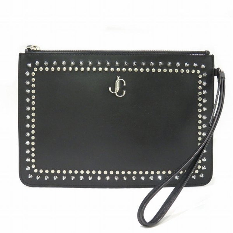 Jimmy Choo Black Leather Clutch Bag (Pre-Owned)