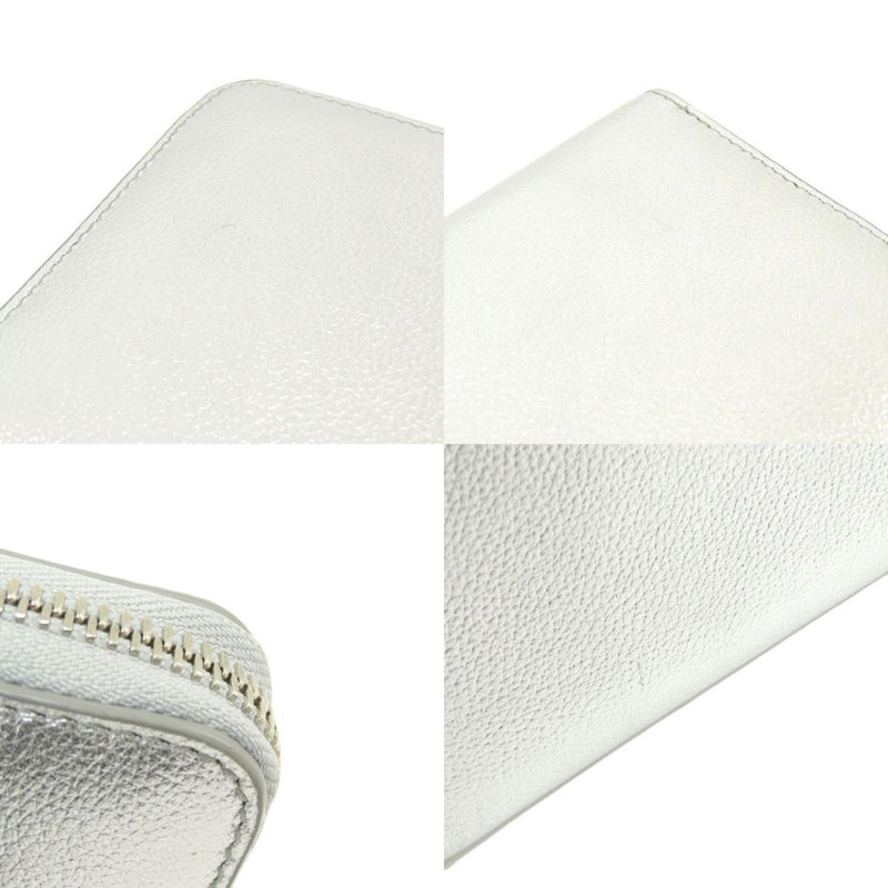 Jimmy Choo Silver Leather Long Wallet (Bi-Fold) (Pre-Owned)