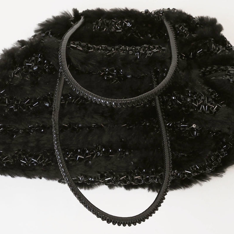 Anteprima Black Pvc Fur Handbag Shoulder Bag (Pre-Owned)