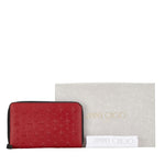 Jimmy Choo Red Color Leather Wallet (Bi-Fold) (Pre-Owned)