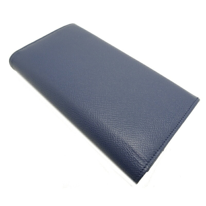 Bvlgari Blue Leather Long Wallet (Bi-Fold) (Pre-Owned)