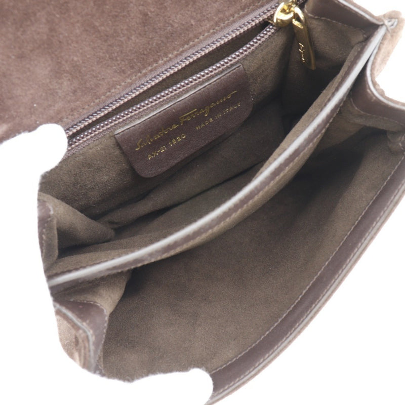 Salvatore Ferragamo Brown Suede Leather Shoulder Bag (Pre-Owned)