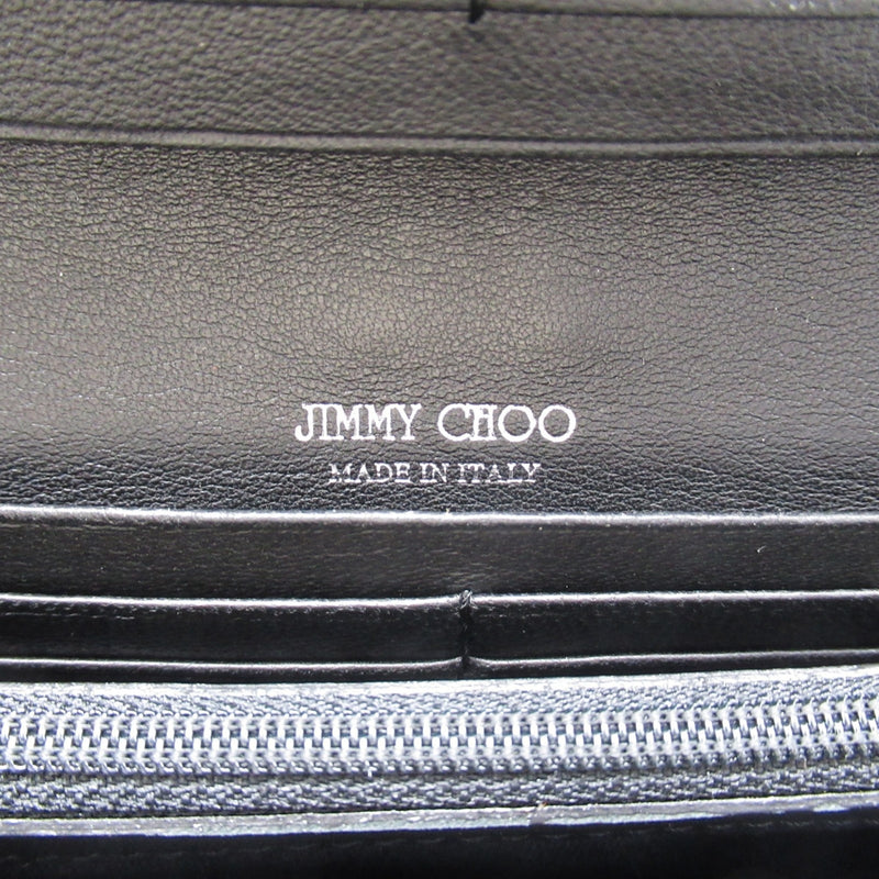 Jimmy Choo Black Leather Long Wallet (Bi-Fold) (Pre-Owned)