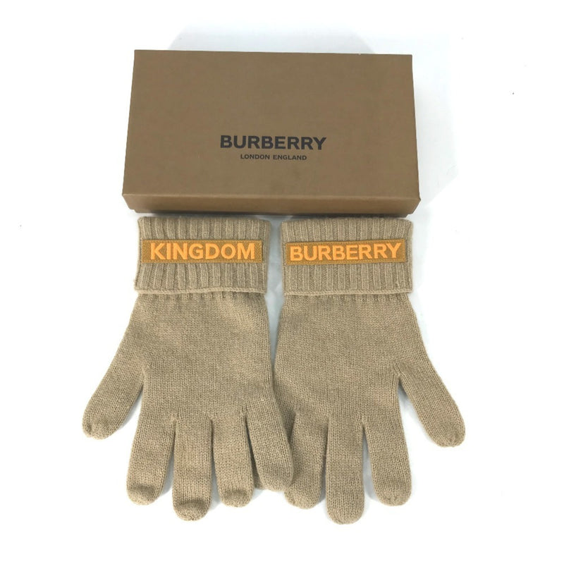 Burberry Beige Orange Cashmere Warm Gloves (Pre-Owned)