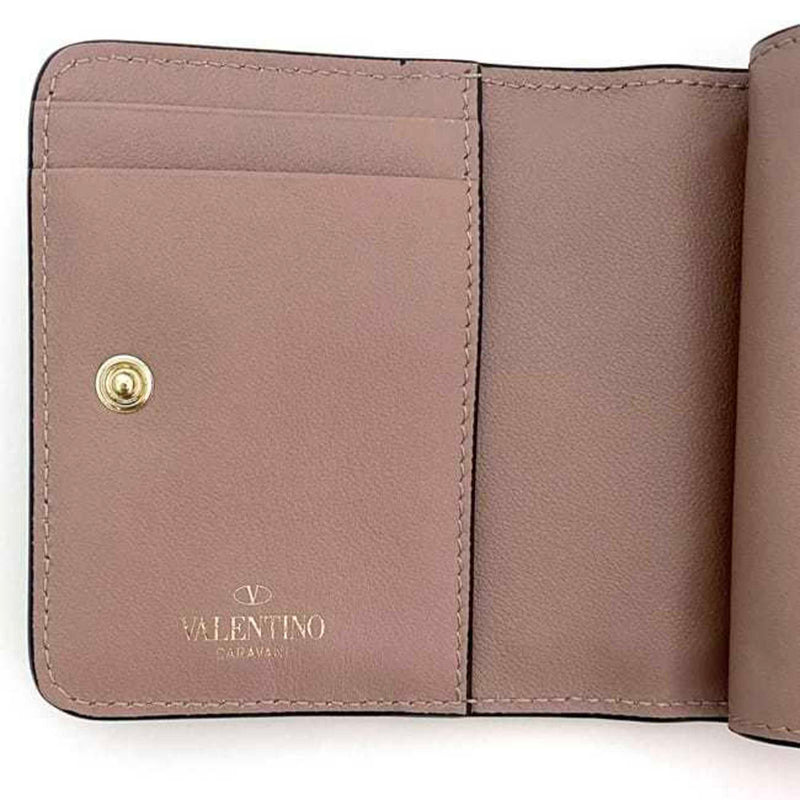 Valentino Garavani Beige Pink Leather Wallet (Bi-Fold) (Pre-Owned)