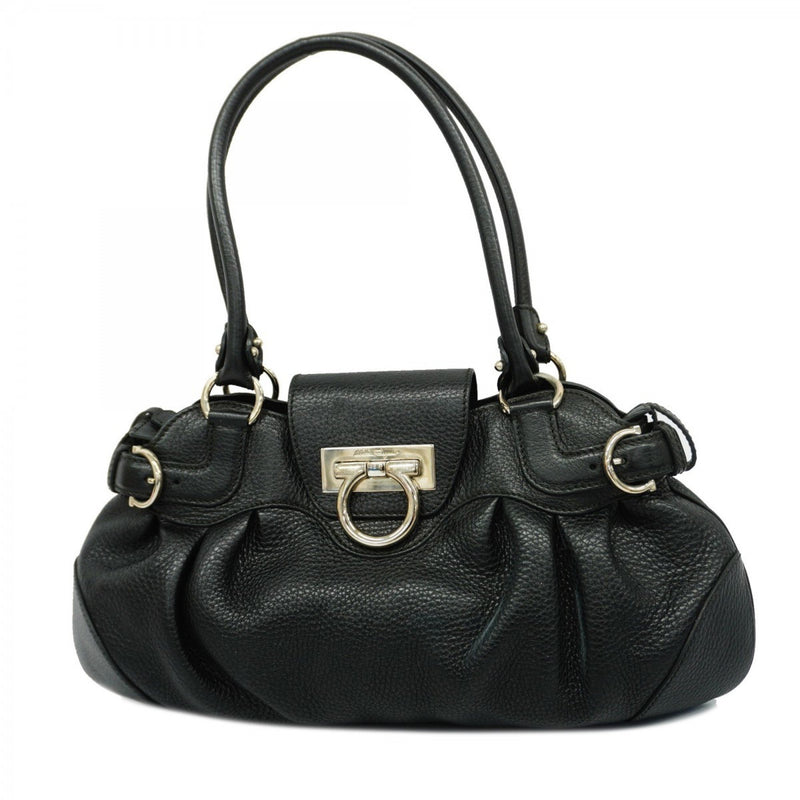 Salvatore Ferragamo Black Leather Handbag (Pre-Owned)