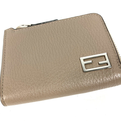 Fendi Beige Leather Coin Purse/Coin Case (Pre-Owned)