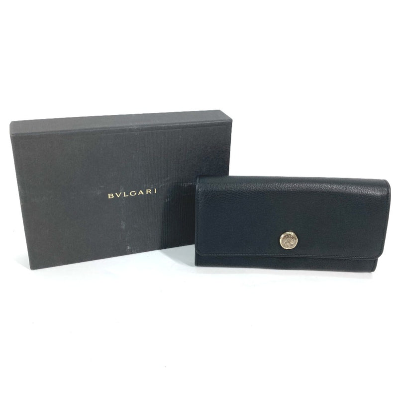 Bvlgari Black Leather Long Wallet (Bi-Fold) (Pre-Owned)