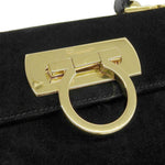 Salvatore Ferragamo Black Suede Handbag (Pre-Owned)