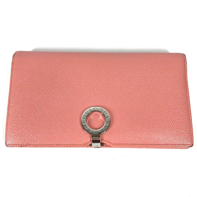 Bvlgari Pink Leather Long Wallet (Bi-Fold) (Pre-Owned)