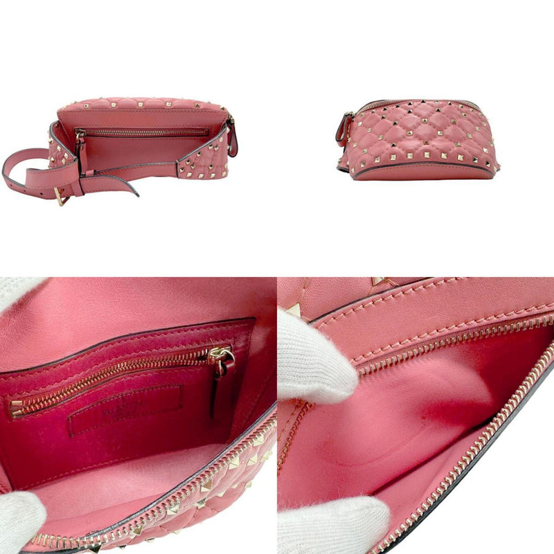 Valentino Garavani Pink Metal Leather Fanny Pack (Pre-Owned)