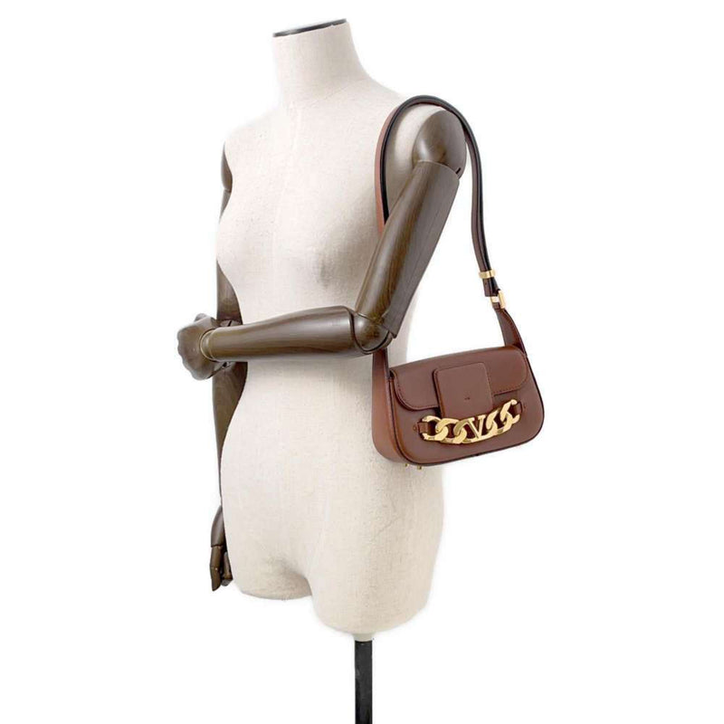 Valentino Garavani Brown Leather Shoulder Bag (Pre-Owned)