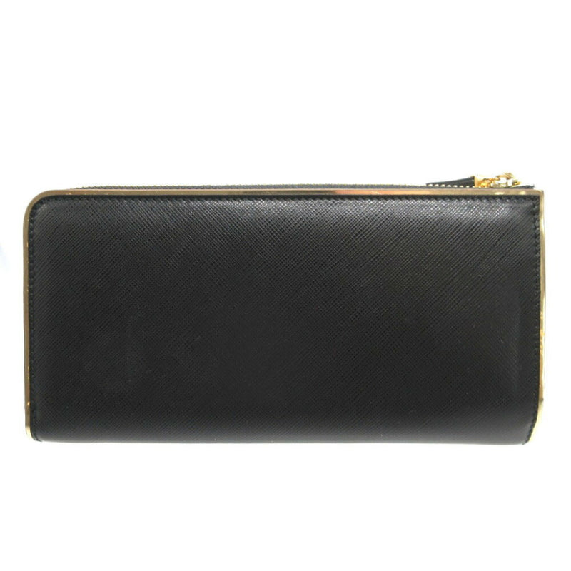 Salvatore Ferragamo Black Leather Long Wallet (Bi-Fold) (Pre-Owned)