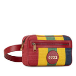 Gucci Multi-Color Red Color Canvas Leather Fanny Pack Pochette Sling Bag (Pre-Owned)