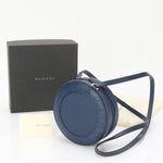 Bvlgari Navy Leather Handbag Shoulder Bag (Pre-Owned)