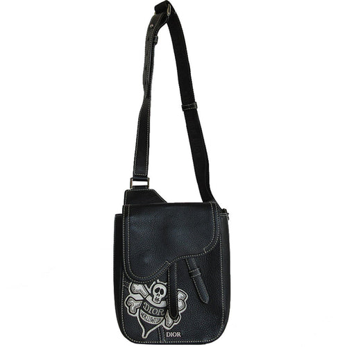 Unspecified Black White Leather Sling Bag (Pre-Owned)