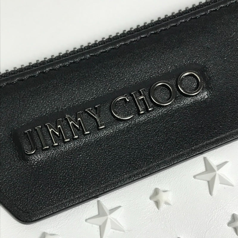 Jimmy Choo Black White Leather Clutch Bag (Pre-Owned)