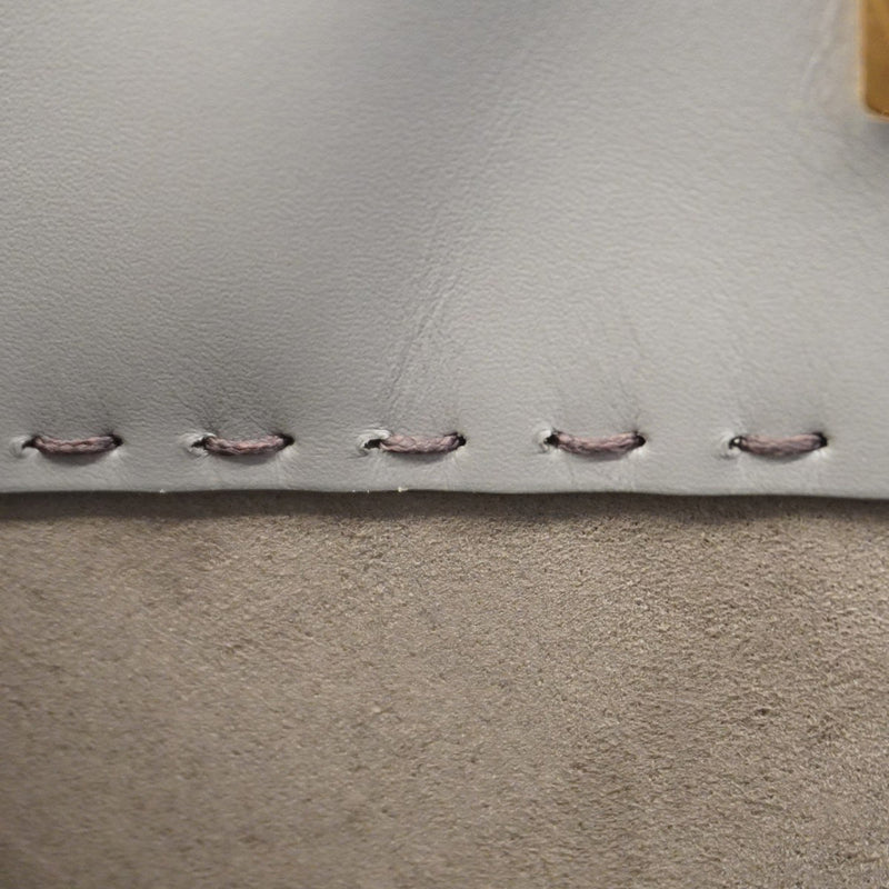 Fendi Gray Leather Tote Bag (Pre-Owned)