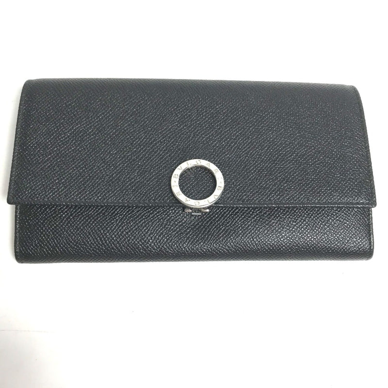 Bvlgari Black Leather Long Wallet (Bi-Fold) (Pre-Owned)