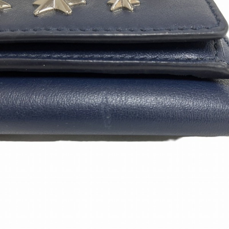 Jimmy Choo Navy Leather Wallet (Tri-Fold) (Pre-Owned)