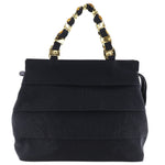 Salvatore Ferragamo Black Canvas Handbag (Pre-Owned)