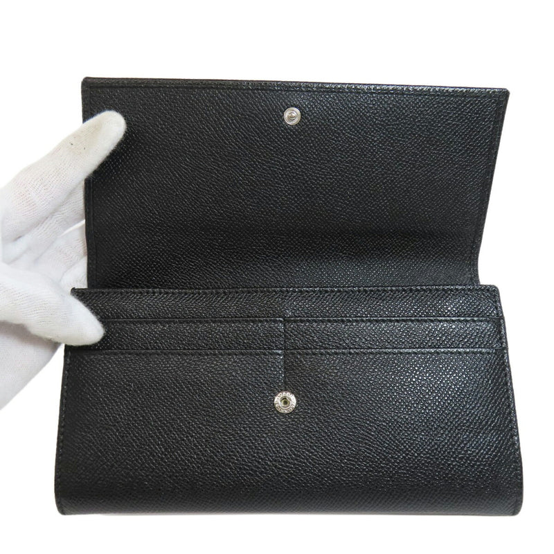 Bvlgari Black Leather Long Wallet (Bi-Fold) (Pre-Owned)