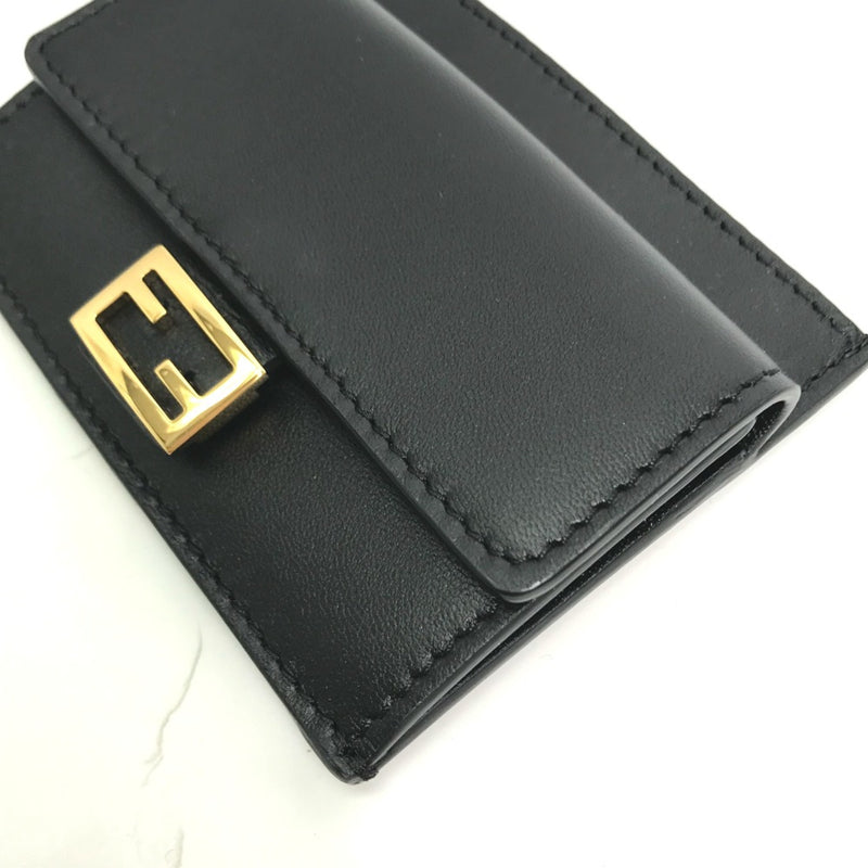 Fendi Black Leather Coin Purse/Coin Case (Pre-Owned)