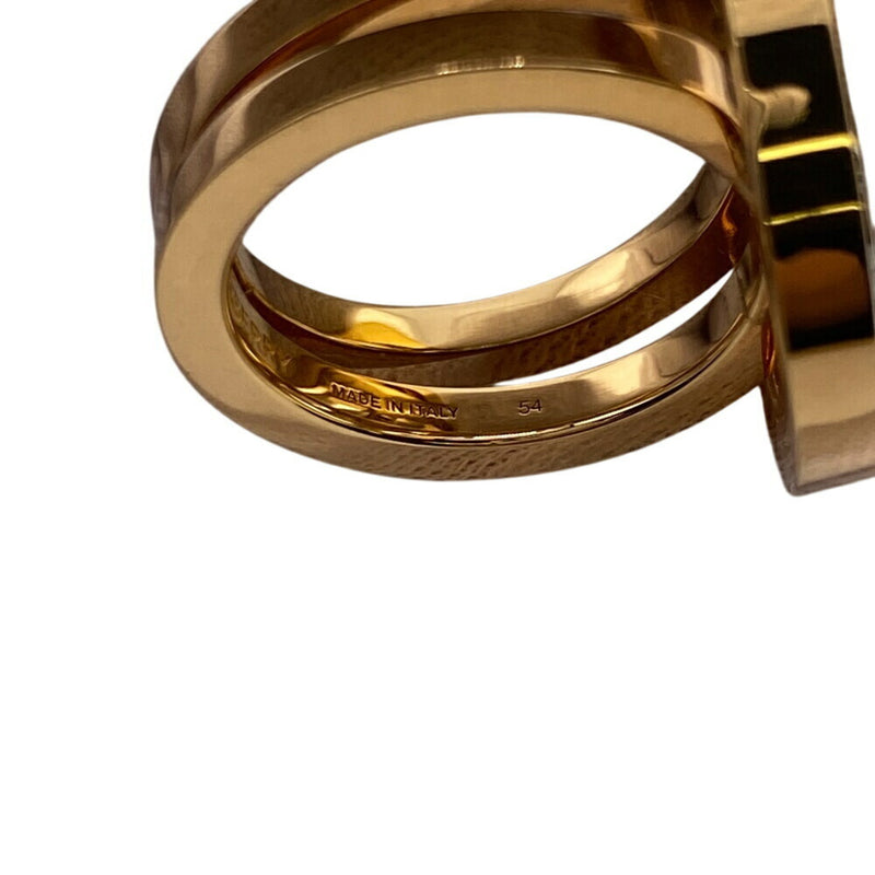 Burberry Gold Silver Gold Plating Band Ring (Pre-Owned)